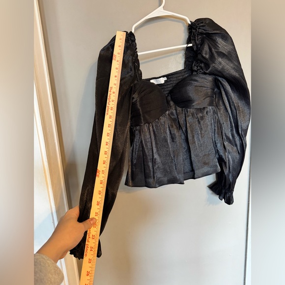 Astr the Label NWT Night Out Elegant Date Night Sexy Womens Cropped Black Blouse - Picture 8 of 9